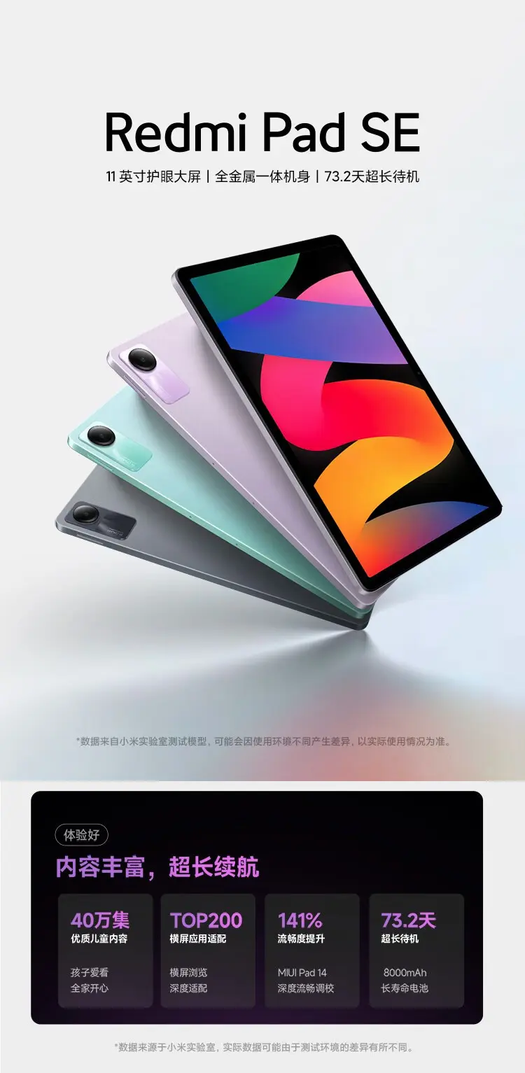 红米Redmi Pad SE 平板11英寸WiFi版深灰色6GB+128GB 红米Redmi Pad SE